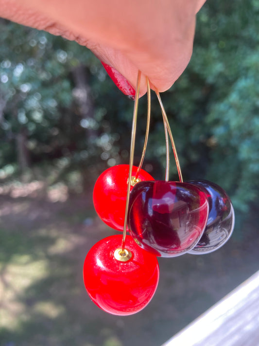 Red Gold plated Cherry Drop Earrings